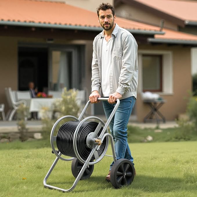 VEVOR Hose Reel Cart, 200/300 ft High-Pressure Garden Hose Cart, Hoses Reel - Image 8