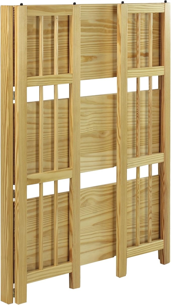 Casual Home 3-Shelf Folding Stackable Bookcase-Natural - Image 5