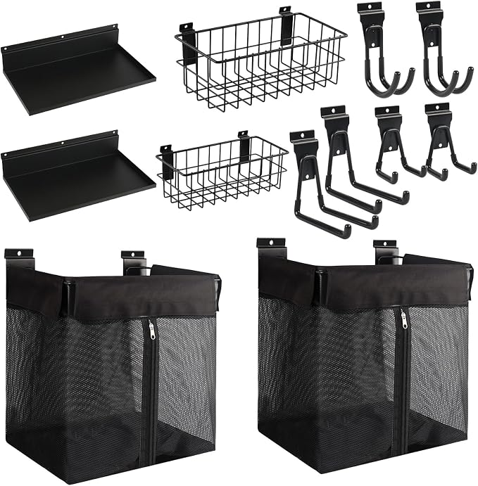 12Pcs Slatwall Baskets Kit, Slatwall Accessories Slat Wall Hooks, Shelves | by CraftyourworldwithUs