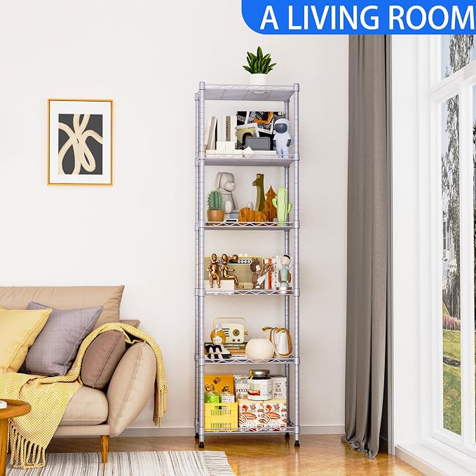 REGILLER 6 Wire Shelving Steel Storage Rack Adjustable Unit Shelves - Image 4
