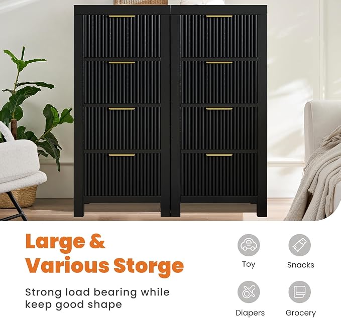 Mid-Century Modern Tall Wooden Dresser - Image 4