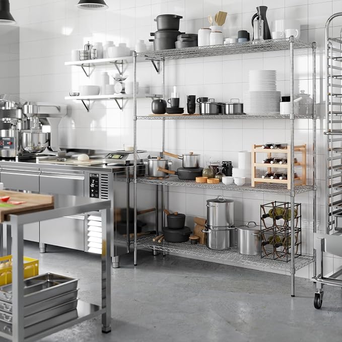 18" Deep x 60" Wide x 74" Height Wire Shelving Kit | 4-Tier | NSF Commercial - Image 5