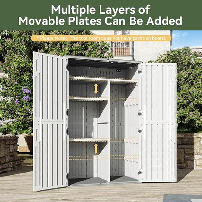 Aoxun Outdoor Storage Shed, 64 Cu.Ft Vertical Storage Sheds Outdoor - Image 5