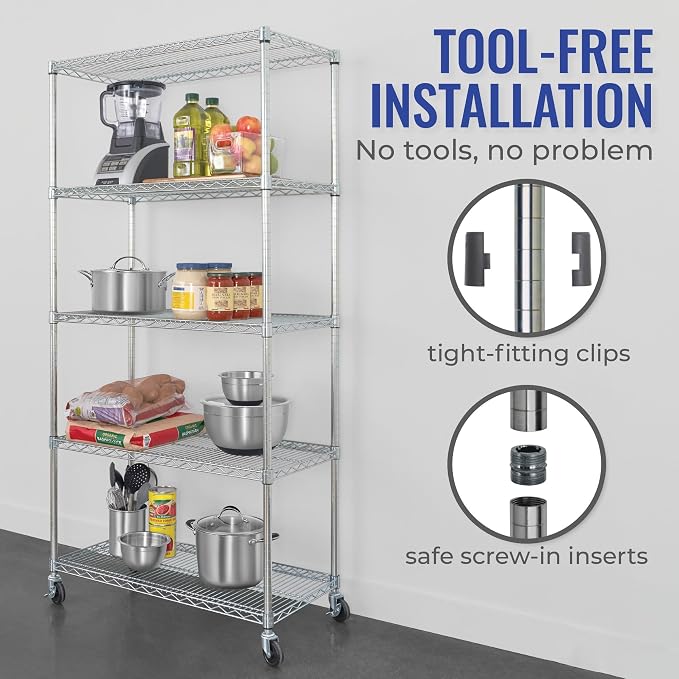 SafeRacks - NSF Certified Storage Shelves, Heavy Duty Steel Wire Unit - Image 4