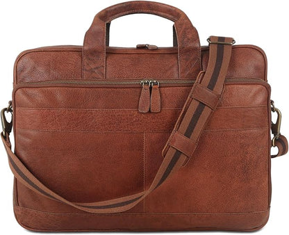 Leather briefcase 18 Inch Laptop Messenger Bags - Image 7
