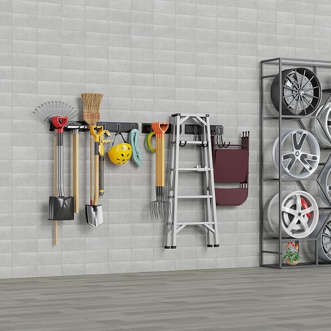 Tool Storage Rack Wall Mount, 64 Inch Adjustable Garden Tool Organizer - Image 2