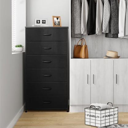 Tall 6-Drawer Wide Fabric Storage Tower Dresser - Image 2