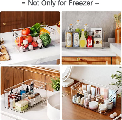 2 Pack Clear Freezer Organizer Bins Stackable Storage Bins - Image 7