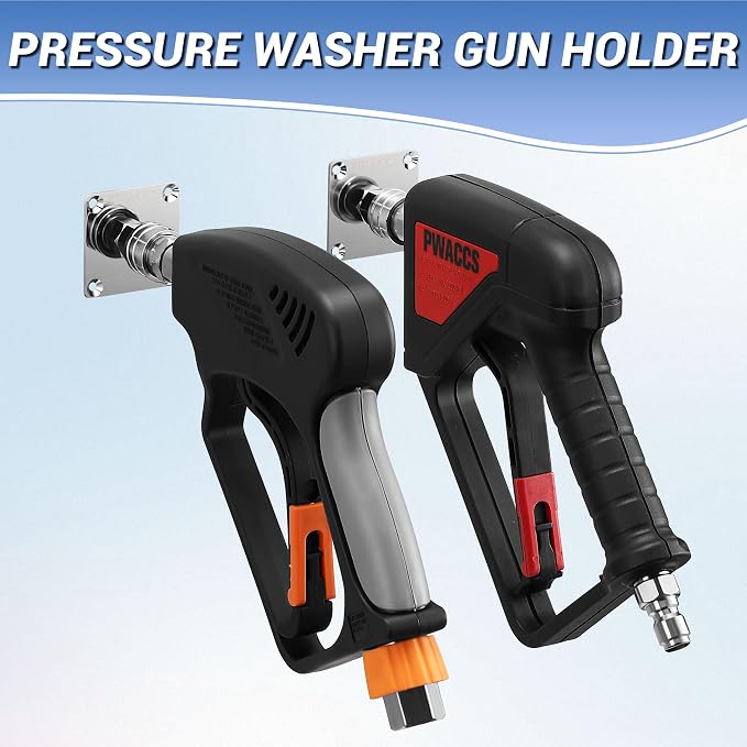 PWACCS Pressure Washer Gun Holder, Stainless Steel 1/4" Quick Connect Wall - Image 5