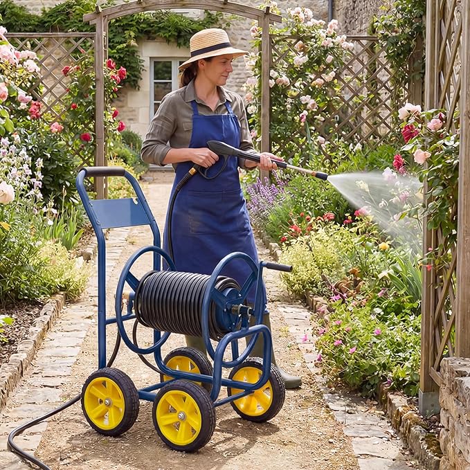 Goplus Garden Hose Reel Cart, 330ft 5/8" or 400ft 1/2" Large Capacity, - Image 2