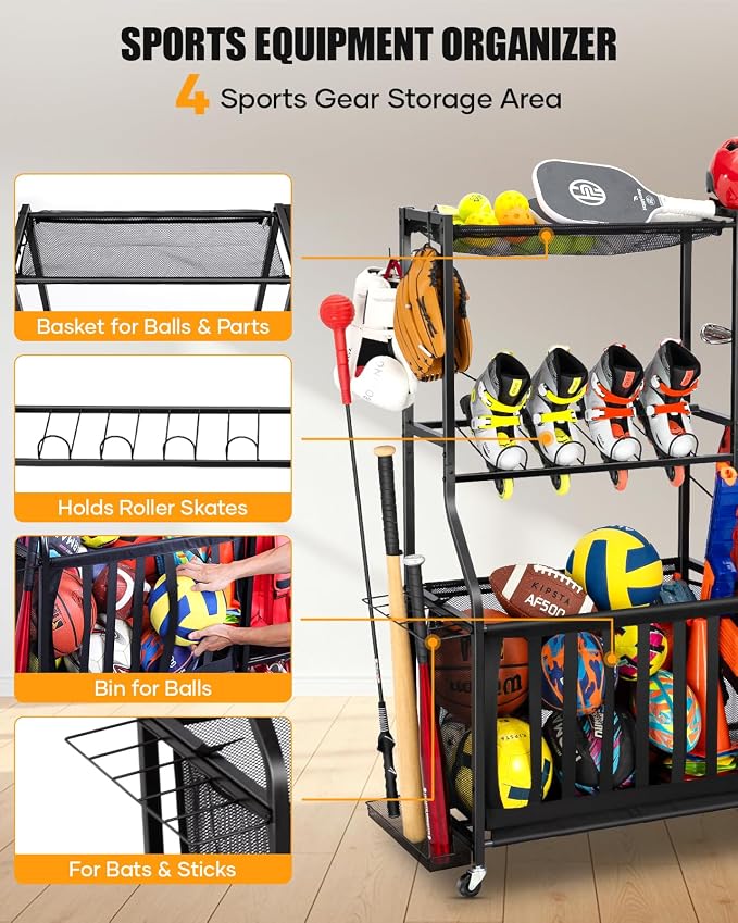 Garage Sports Equipment Organizer - Image 5