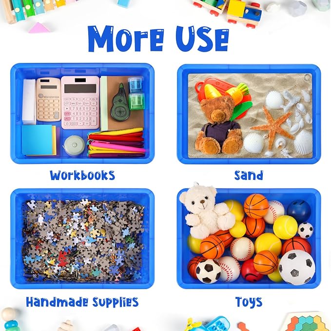 Hoteam 10 Pcs Flat Storage Organizer Tray Bin Paper Tray - Image 4