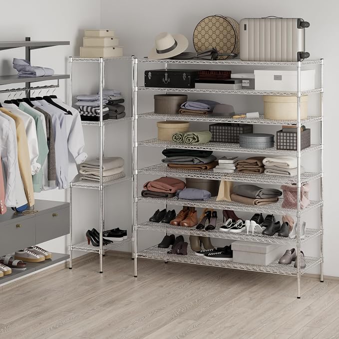 24" Deep x 60" Wide x 74" Height Wire Shelving Kit | 8-Tier | NSF Commercial - Image 4