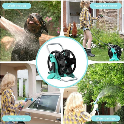 Garden Hose Reel Cart, Hose Holder Up to 50-100 Feet of 5/8" Hose, Wall Mounted - Image 6