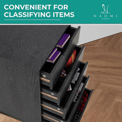 Naomi Home 5-Drawer Mobile Storage Cart Under Desk - Image 7