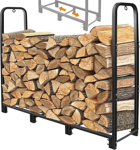 CONNOO 4ft Firewood Rack Stand Heavy Duty Firewood Log Rack Holder Fireplace by CONNOO