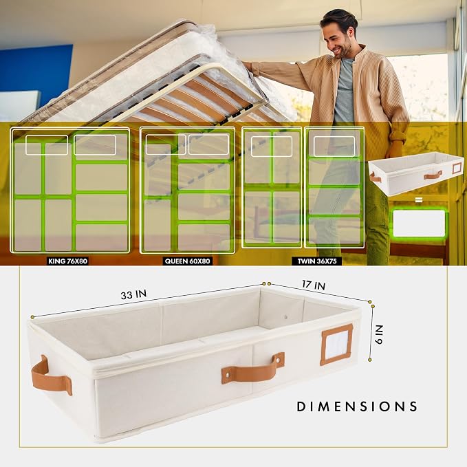 HOMELUX THEORY 2pc Under Bed Storage Containers, Bedroom Under the Bed Drawer - Image 2