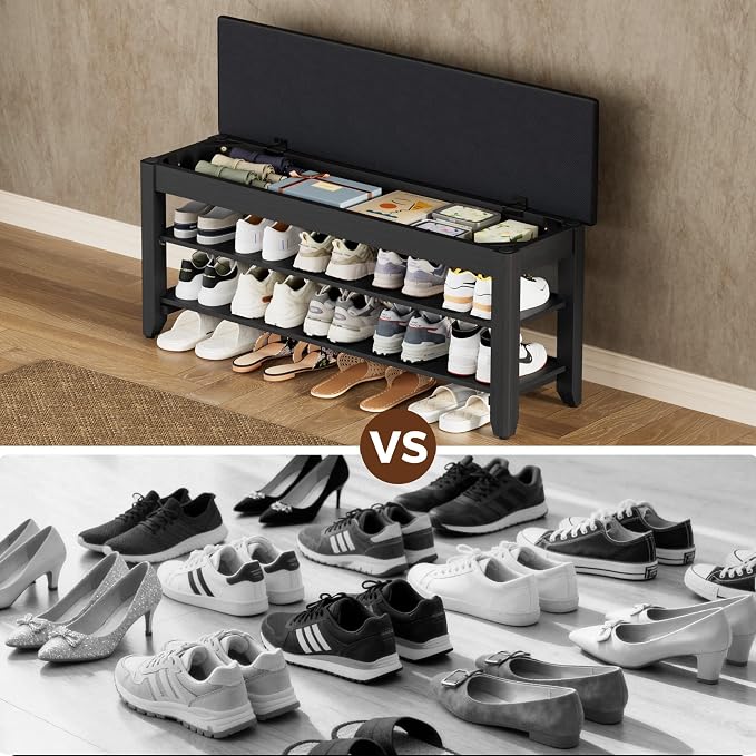 Homleke 2-Tier Solid Wood Shoe Rack Bench - Image 8
