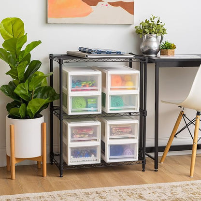 IRIS USA 6 Qt. Small Plastic Stacking Drawer, Stackable Storage Organizer Unit - Image 5