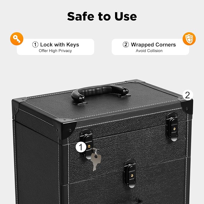 Professional Rolling Makeup Case, Large Cosmetic Trolley - Image 5