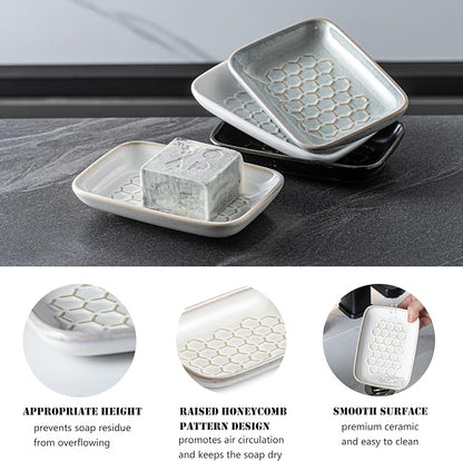Gomakren Soap Dish for Shower, Bar Soap Holder, Christmas Ceramic Soap Dishes - Image 4