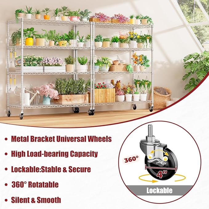 PrimeZone 4 Tier 55.5" Wx24 Dx76 H Wire Shelving - Image 7