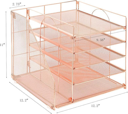 LEKETREE Desk Organizers and Accessories, 5-Tier Paper Letter Tray Organizer - Image 4