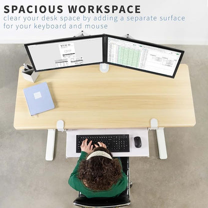 VIVO Large Clamp-on Computer Keyboard and Mouse Under Desk Slider Tray - Image 2