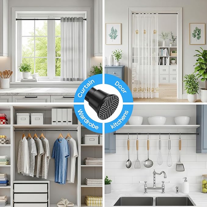 2Pcs Spring Tension Curtain Rod, No drilling Spring loaded Curtian rod - Image 5