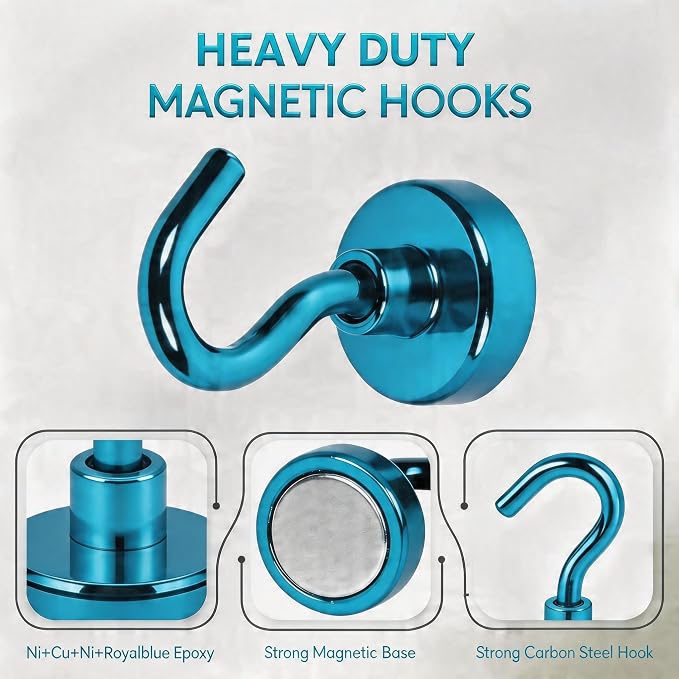 Neosmuk Magnetic Hooks, Heavy Duty 30lb+ Strong Magnet Hook - Image 5