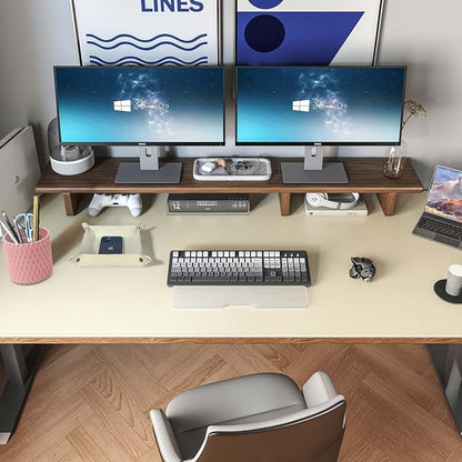 DAWNTREES Dual Sided Desk Mat, Khaki Leather Desk Pad, 47.2''x23.6'', Cork Desk by PremiumDeskPadatDawnTrees