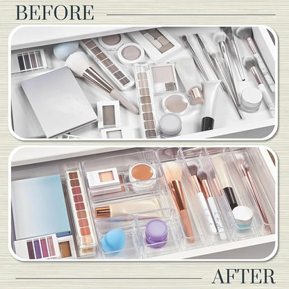 STORi SimpleSort 10-Piece Stackable Clear Drawer Organizer Set | Multi-size - Image 6