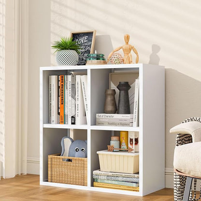 4 Cube Storage Organizer, Metal Cubby Storage Shelf, Small Box Bookshelf by CBNTKI