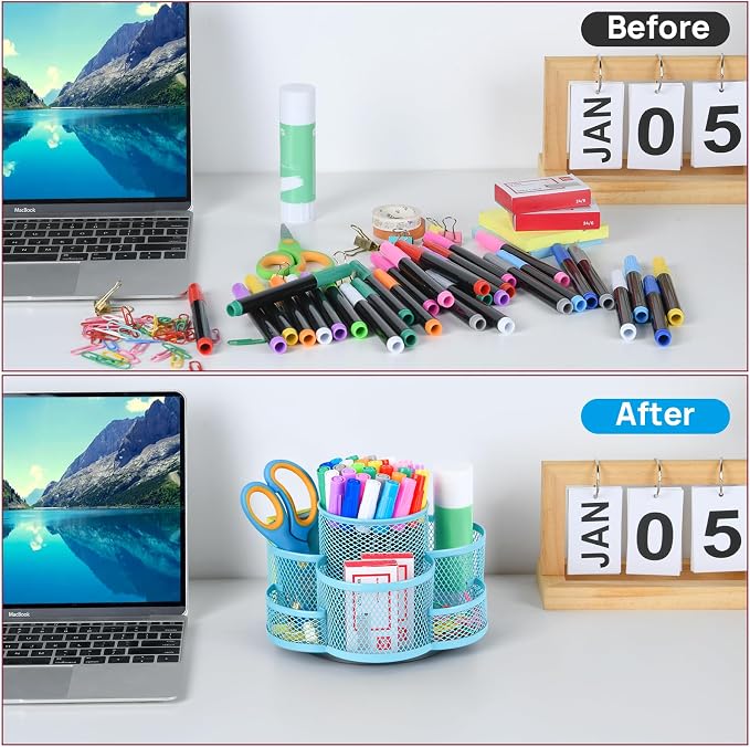 Topwey Pen Holder for Desk, Rotating Pencil Holder, Cup Holder for Desk Office - Image 3