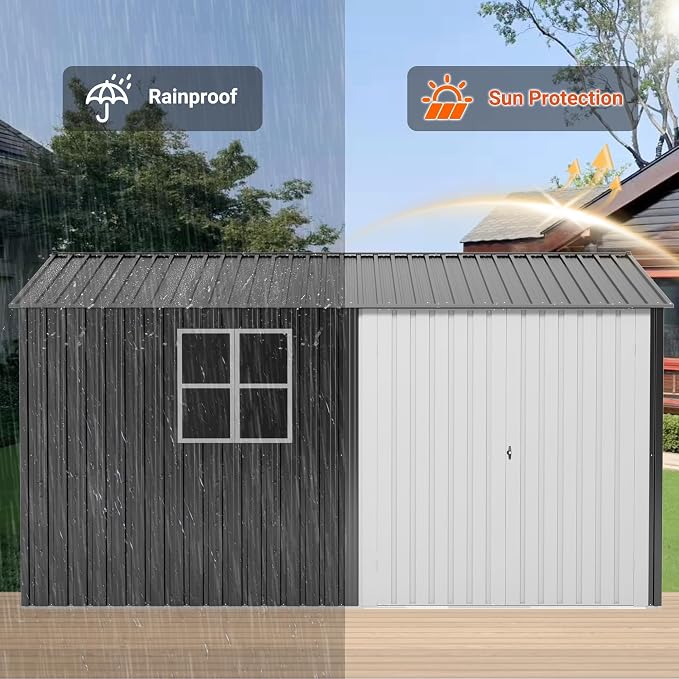 Polar Aurora 10X12 FT Metal Outdoor Storage Shed - Image 6