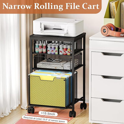 Sbanmao Rolling File Cart with 3 Drawers, File Cabinet with DIY Divider - Image 6