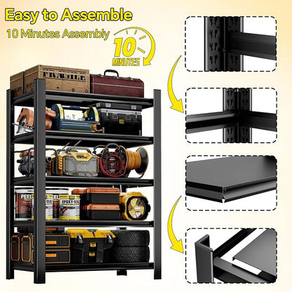 CJF Adjustable Garage Storage Shelves, 5-Tier Garage Shelving Heavy Duty - Image 5