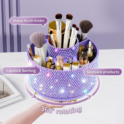 fanado Bling 360° Rotate Makeup Brush Holder Organizer, Makeup Organizers - Image 2