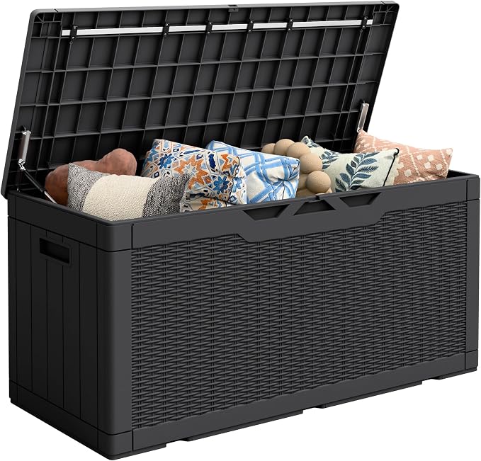 Flamaker Outdoor Storage Box 100 Gallon Waterproof Resin Deck Box Delivery Box by Flamaker