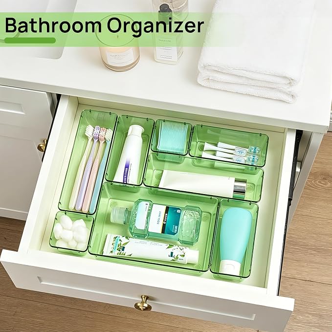 Vtopmart 25 PCS Clear Plastic Drawer Organizers Set, 4-Size Versatile Bathroom - Image 5