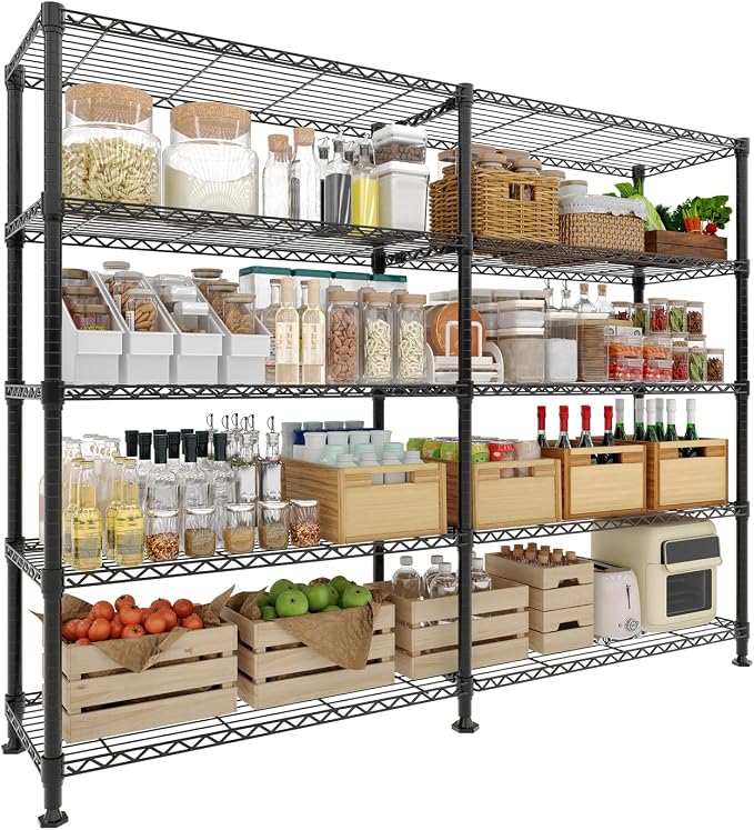 5-Tier Metal Storage Shelves, 1325LBS Load Heavy Duty Adjustable Corner by Unknown