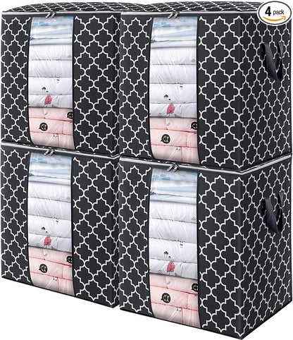 WISELIFE Storage Bags 4 Pack/100L Large Blanket Clothes Organization and by WiseLife