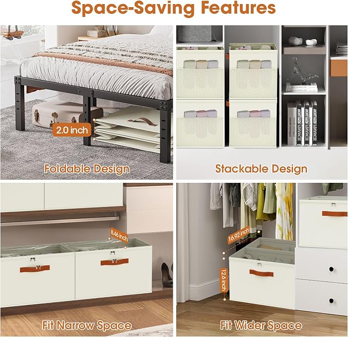 4-Pack Shoe Organizer for Closet, Foldable Shoe Storage Box - Image 5