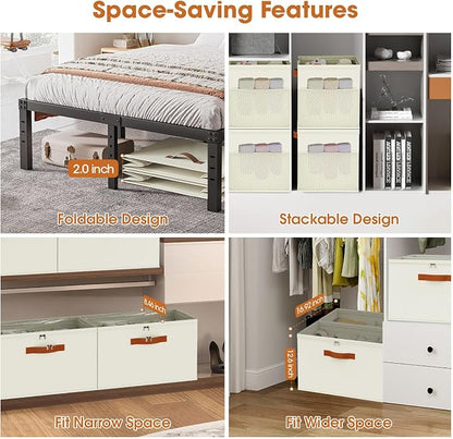 4-Pack Shoe Organizer for Closet, Foldable Shoe Storage Box - Image 5