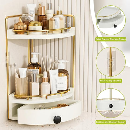 2-Tier Corner Bathroom Counter Organizer - Image 5