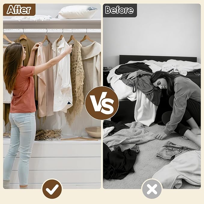 Closet Rod 17-75 Inches，1.3 Inch Diameter Heavy-Duty Adjustable Closet Rods - Image 6