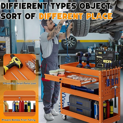 3 Tier Tool Cart on Wheels - Image 3