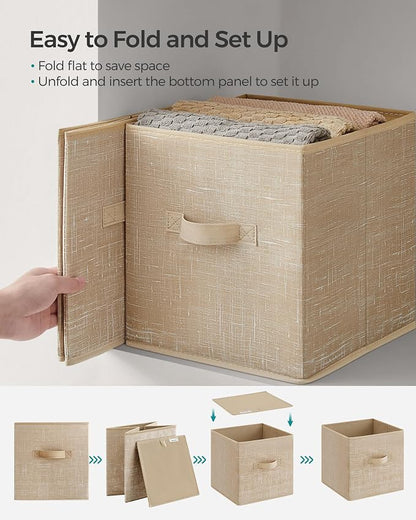 SONGMICS Storage Cubes, 10.2 x 10.2 x 11 Inches Non-Woven Fabric Bins - Image 6