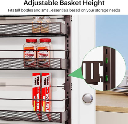 SNTD 8 Tiers Over the Door Organizer, Bronze | Pantry Door Organizers and - Image 4