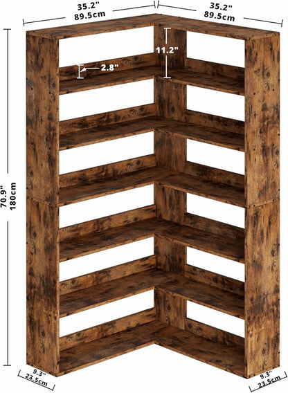 IRONCK Corner Bookshelf, Bookshelves 6 Tiers - Image 3